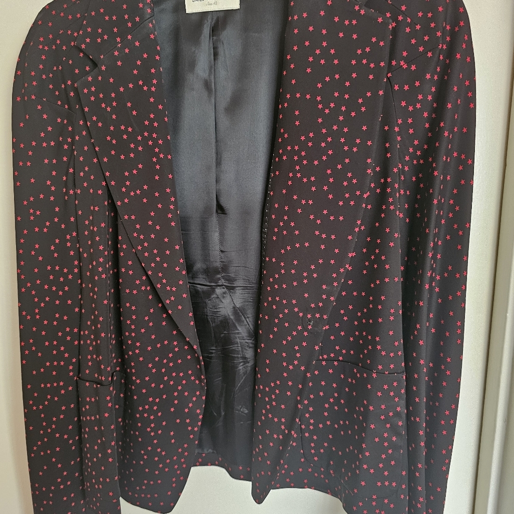Dries Van Noten LN Runway Black Star Jacket Coat Blazer Sz 42 - Picture 6 of 9